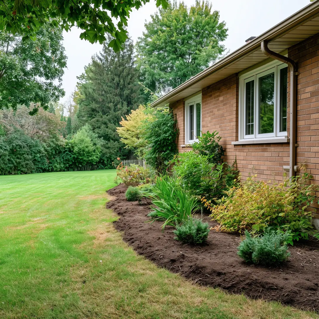 Dry re-graded GTA backyard with restored topsoil and healthy lawn after drainage correction
