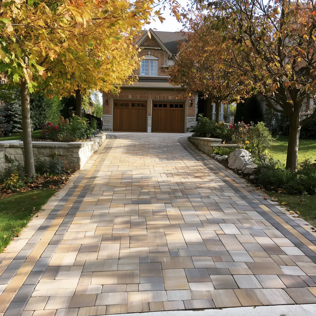 Same Richmond Hill driveway fully complete and cleaned, interlock surface swept, all equipment removed